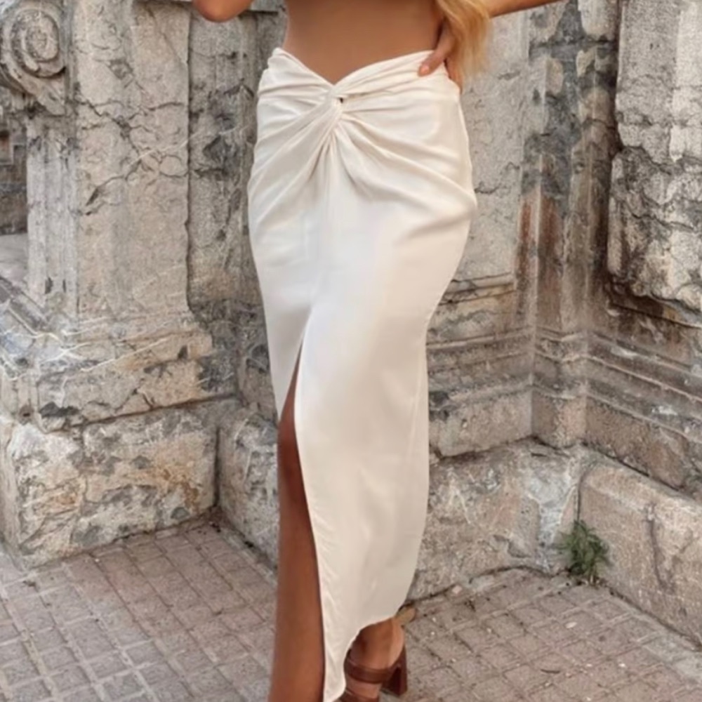 Zara silk maxi skirt